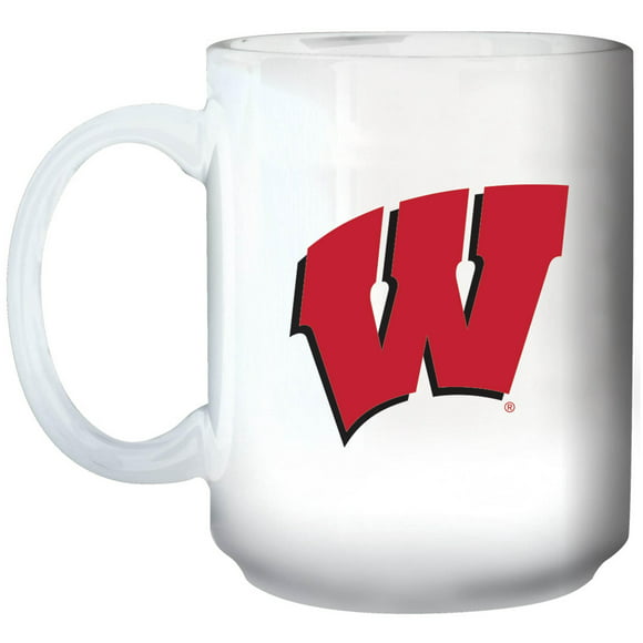 17.5 oz Clear University Glass NCAA Wisconsin Badgers Maxim Mug Set of 2 